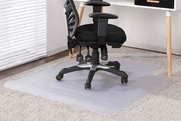 Office chair mat to prevent rolling