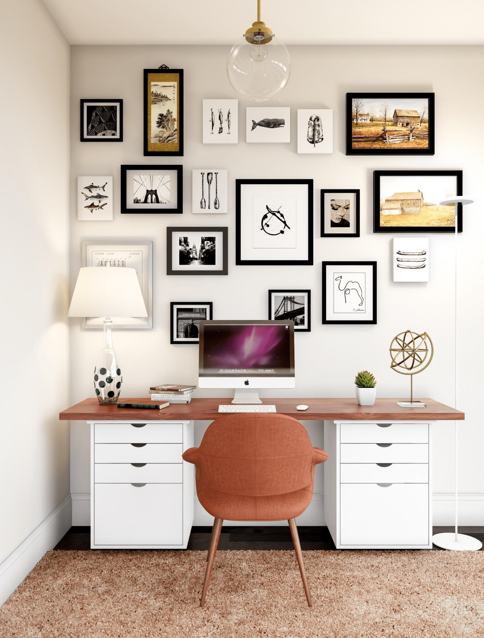 How To Choose Placing Desk Against The Wall Or Facing Window Useful   Desk Facing The Wall 2 1553x2048 