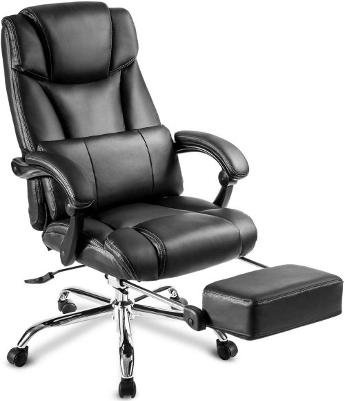 JULYFOX Reclining Desk Chair With Footrest